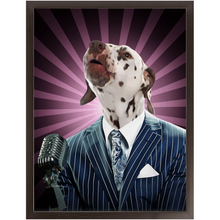 Load image into Gallery viewer, To The Moon - Frank Sinatra & Singer Inspired Custom Pet Portrait Framed Satin Paper Print