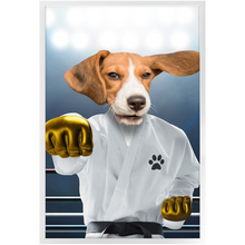 Load image into Gallery viewer, Pork Chop - Karate & Martial Arts Inspired Custom Pet Portrait Framed Satin Paper Print