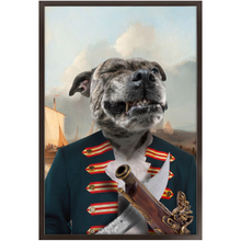 Load image into Gallery viewer, The Squashbuckler - Swashbuckler & Pirate Inspired Custom Pet Portrait Framed Satin Paper Print