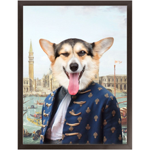 Load image into Gallery viewer, Canal Desire - Old Renaissance Inspired Custom Pet Portrait Framed Satin Paper Print