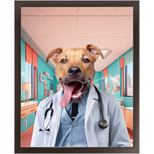 Load image into Gallery viewer, LOVE DOCTOR - Doctor Inspired Custom Pet Portrait Framed Satin Paper Print