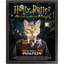 Load image into Gallery viewer, HAIRY PATTER Movie Poster - Harry Potter Inspired Custom Pet Portrait Framed Satin Paper Print