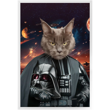 Load image into Gallery viewer, BATH EVADER IN SPACE - Darth Vader & Star Wars Inspired Custom Pet Portrait Framed Satin Paper Print