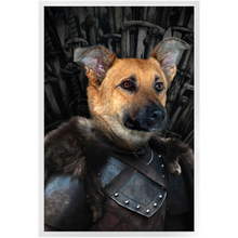 Load image into Gallery viewer, Snow Doubt - Game Of Thrones Inspired Custom Pet Portrait Framed Satin Paper Print
