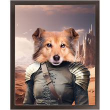 Load image into Gallery viewer, DESSERT CROSSING 1 - Game of Thrones & House Of Dragons Inspired Custom Pet Portrait Framed Satin Paper Print