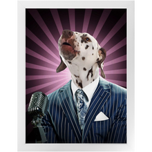 Load image into Gallery viewer, To The Moon - Frank Sinatra & Singer Inspired Custom Pet Portrait Framed Satin Paper Print