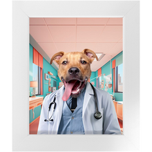 Load image into Gallery viewer, LOVE DOCTOR - Doctor Inspired Custom Pet Portrait Framed Satin Paper Print