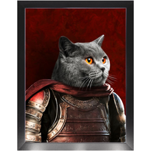 Load image into Gallery viewer, Sir Tendoom - Game of Thrones Inspired Custom Pet Portrait Framed Satin Paper Print