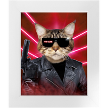 Load image into Gallery viewer, Kyle B Bakk - Arnold Schwarzenegger The Terminator Inspired Custom Pet Portrait Framed Satin Paper Print