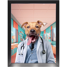 Load image into Gallery viewer, LOVE DOCTOR - Doctor Inspired Custom Pet Portrait Framed Satin Paper Print