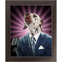 Load image into Gallery viewer, To The Moon - Frank Sinatra & Singer Inspired Custom Pet Portrait Framed Satin Paper Print
