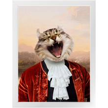 Load image into Gallery viewer, Earl E. Riser - Renaissance Inspired Custom Pet Portrait Framed Satin Paper Print