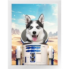 Load image into Gallery viewer, R.2.D.TOO - R2D2 & Star Wars Inspired Custom Pet Portrait Framed Satin Paper Print