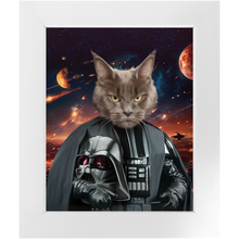 Load image into Gallery viewer, BATH EVADER IN SPACE - Darth Vader & Star Wars Inspired Custom Pet Portrait Framed Satin Paper Print