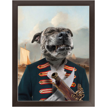 Load image into Gallery viewer, The Squashbuckler - Swashbuckler & Pirate Inspired Custom Pet Portrait Framed Satin Paper Print