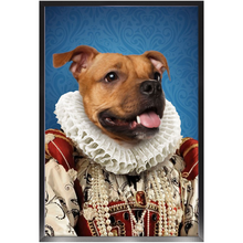 Load image into Gallery viewer, Duchess Muchess - Renaissance Inspired Custom Pet Portrait Framed Satin Paper Print