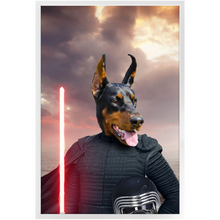 Load image into Gallery viewer, Bark Lord - Kylo Ren & Star Wars Inspired Custom Pet Portrait Framed Satin Paper Print