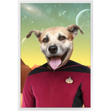 Load image into Gallery viewer, CAPTAIN DIGYARD - Star Trek Inspired Custom Pet Portrait Framed Satin Paper Print