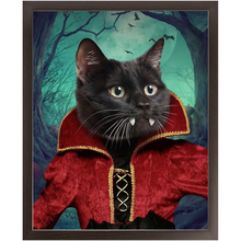 Load image into Gallery viewer, Vampiracle - Halloween & Vampires Inspired Custom Pet Portrait Framed Satin Paper Print