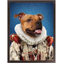 Load image into Gallery viewer, Duchess Muchess - Renaissance Inspired Custom Pet Portrait Framed Satin Paper Print