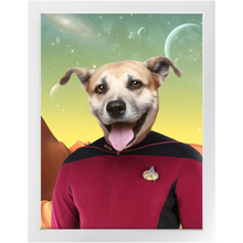 Load image into Gallery viewer, CAPTAIN DIGYARD - Star Trek Inspired Custom Pet Portrait Framed Satin Paper Print