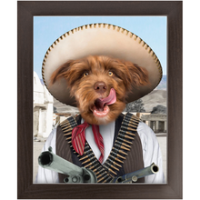 Load image into Gallery viewer, A Pawfull Of Pesos - Mexican Bandit Inspired Custom Pet Portrait Framed Satin Paper Print