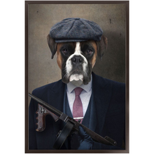 Load image into Gallery viewer, Big Jobs - Peaky Blinders & Gangster Inspired Custom Pet Portrait Framed Satin Paper Print