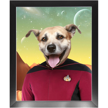 Load image into Gallery viewer, CAPTAIN DIGYARD - Star Trek Inspired Custom Pet Portrait Framed Satin Paper Print
