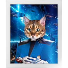 Load image into Gallery viewer, BONE CRUSHER IN SPACE - Star Trek Inspired Custom Pet Portrait Framed Satin Paper Print