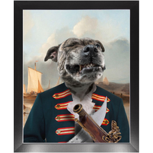 Load image into Gallery viewer, The Squashbuckler - Swashbuckler & Pirate Inspired Custom Pet Portrait Framed Satin Paper Print