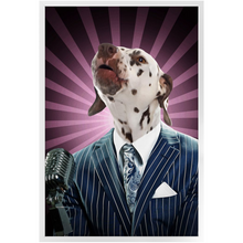 Load image into Gallery viewer, To The Moon - Frank Sinatra & Singer Inspired Custom Pet Portrait Framed Satin Paper Print