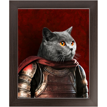 Load image into Gallery viewer, Sir Tendoom - Game of Thrones Inspired Custom Pet Portrait Framed Satin Paper Print