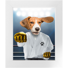 Load image into Gallery viewer, Pork Chop - Karate & Martial Arts Inspired Custom Pet Portrait Framed Satin Paper Print