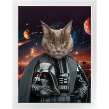Load image into Gallery viewer, BATH EVADER IN SPACE - Darth Vader & Star Wars Inspired Custom Pet Portrait Framed Satin Paper Print