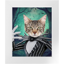 Load image into Gallery viewer, Jack O'Lantin - Christmas & Halloween Inspired Custom Pet Portrait Framed Satin Paper Print