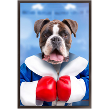 Load image into Gallery viewer, Underdog- Boxing & Sports Inspired Custom Pet Portrait Framed Satin Paper Print