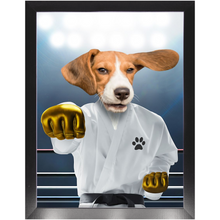 Load image into Gallery viewer, Pork Chop - Karate & Martial Arts Inspired Custom Pet Portrait Framed Satin Paper Print