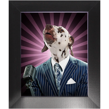 Load image into Gallery viewer, To The Moon - Frank Sinatra & Singer Inspired Custom Pet Portrait Framed Satin Paper Print