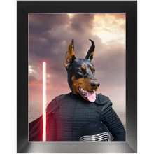 Load image into Gallery viewer, Bark Lord - Kylo Ren & Star Wars Inspired Custom Pet Portrait Framed Satin Paper Print