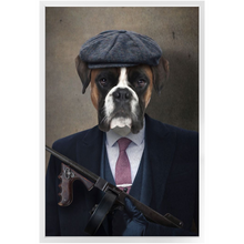 Load image into Gallery viewer, Big Jobs - Peaky Blinders & Gangster Inspired Custom Pet Portrait Framed Satin Paper Print
