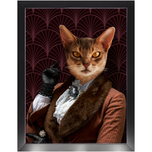 Load image into Gallery viewer, Flappers - Art Deco Inspired Custom Pet Portrait Framed Satin Paper Print