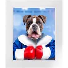 Load image into Gallery viewer, Underdog- Boxing & Sports Inspired Custom Pet Portrait Framed Satin Paper Print