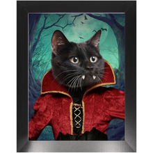 Load image into Gallery viewer, Vampiracle - Halloween & Vampires Inspired Custom Pet Portrait Framed Satin Paper Print