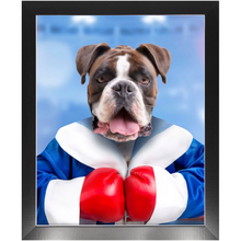 Load image into Gallery viewer, Underdog- Boxing & Sports Inspired Custom Pet Portrait Framed Satin Paper Print