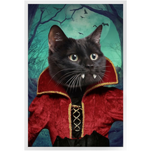 Load image into Gallery viewer, Vampiracle - Halloween & Vampires Inspired Custom Pet Portrait Framed Satin Paper Print