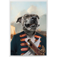 Load image into Gallery viewer, The Squashbuckler - Swashbuckler & Pirate Inspired Custom Pet Portrait Framed Satin Paper Print
