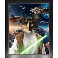 Load image into Gallery viewer, FLUKE CARCHASER IN SPACE - Jedi Luke Skywalker & Star Wars Inspired Custom Pet Portrait Framed Satin Paper Print