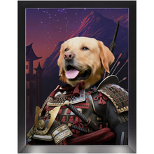 Load image into Gallery viewer, SAMUWRY SMILE - Samurai Inspired Custom Pet Portrait Framed Satin Paper Print