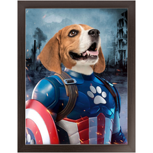Load image into Gallery viewer, CAPTAIN KIBBLES - Custom Pet Portrait Framed Satin Paper Print