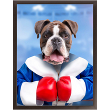 Load image into Gallery viewer, Underdog- Boxing & Sports Inspired Custom Pet Portrait Framed Satin Paper Print
